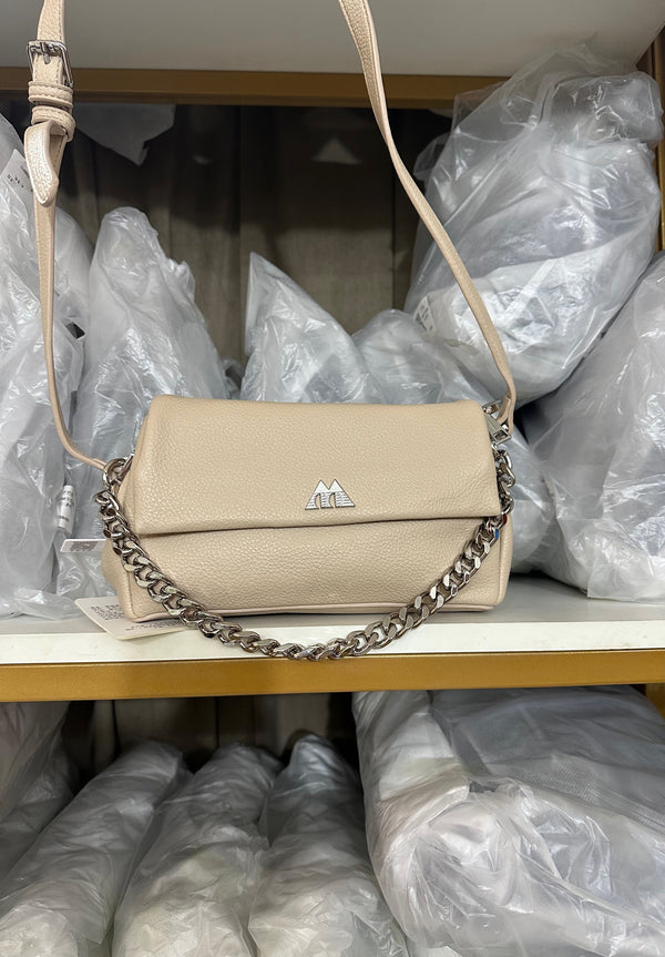 Luna Lychee Leather Crossbody Bag | 2-in-1 Chain Shoulder Bag